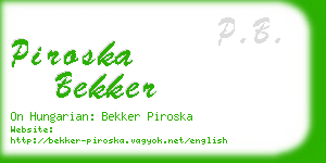 piroska bekker business card